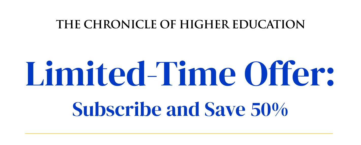 Text: "Limited-Time Offer: Subscribe and Save 50%" with Chronicle logo