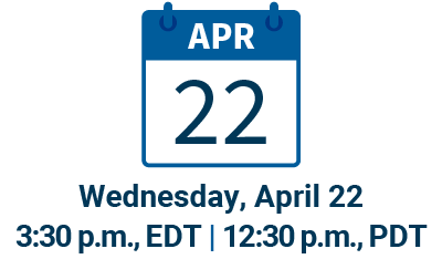 Wednesday, April 8 at 2 p.m., EDT