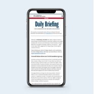 Image of The Daily Briefing newsletter on a phone screen